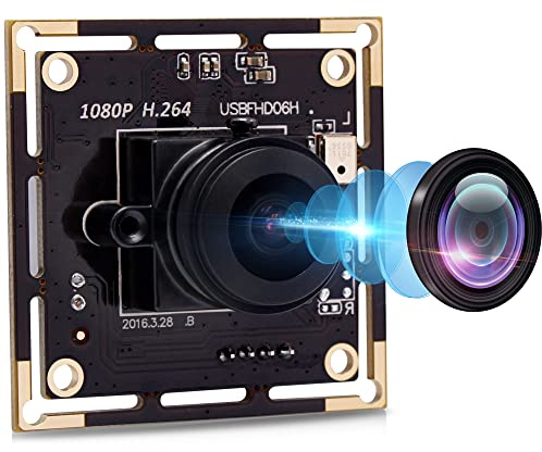 IFWATER 1080P USB Camera Module for Video Conferencing, 2MP IMX323 Sensor, 170° Fisheye Lens, H.264 Format, Low Light, USB Webcam for Computer, Linux, Android, Jetson Nano