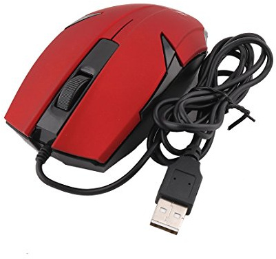 Ruilogod Notebook PC portatile 3 Tasti 800DPI USB LED ha fissato ottico di gioco Mouse rosso