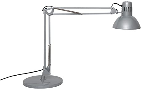 MAUL Schreibtischlampe silber MAULstudy flexibel einstellbar stabiler Stand | stabiler Standfuß für sicheren Halt, neig- und drehbarer Arm, E27-Fassung für freie Leuchtmittelwahl, schont die Tischfläche