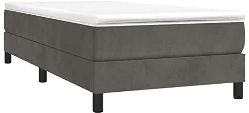 vidaXL Boxspringbettgestell Dunkelgrau 90x200 cm Samt