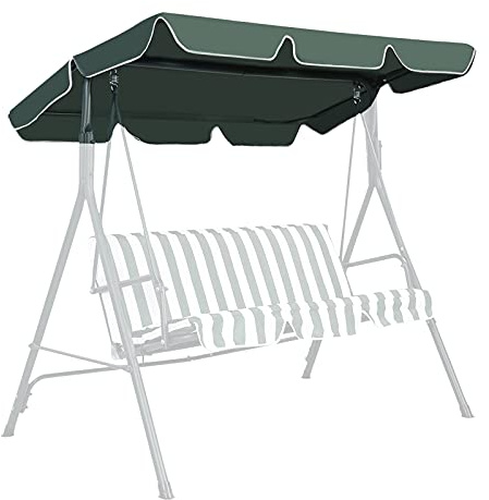KOMFOTTEU Universal Sonnendach, Ersatzdach für Hollywoodschaukel, Gartenschaukel Wasserabweisend & UV-Schutz, Dachplane & Erastzbezug für Schaukel (Grün 196x109cm)