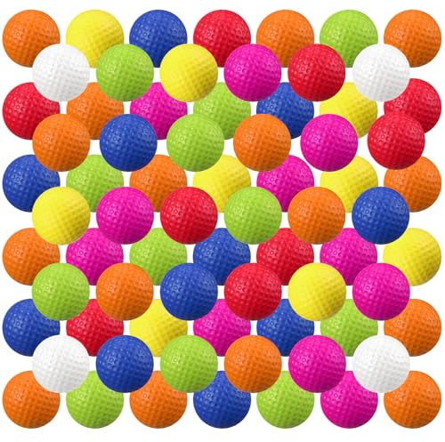 Junkin 80 Pcs Foam Golf Balls Practice Balls Realistic Feel and Flight Sport Training for Indoor or Outdoor Backyard Golf Training(Mixed Colors)