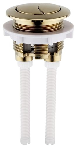Taps2Traps® Brushed Brass Effect Universal Toilet Dual Flush Button Fit 38mm Cistern Hole - Not Suitable for Cable Operated or Concealed cisterns