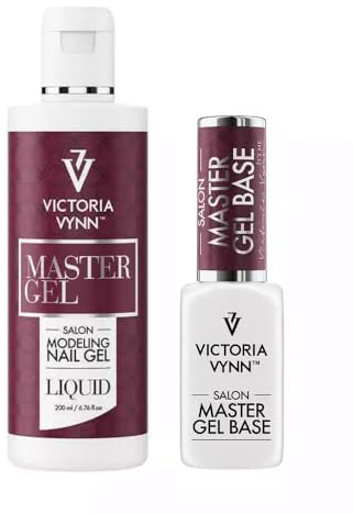 Victoria Vynn Master Gel Liquid Salon Modeling Nail Gel 200 ml & Base 8 ml – Premium UV Gel per unghie gel gel Biab Gel in the Bottle Set per manicure perfetta