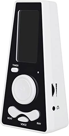 SUIOPPYUW Digitales Metronom mit Timer Steuerung, einstellbares elektronisches Metronom, Akku Vocal Rhythmus Beat für Gitarre, Klavier, Violine, Weiss