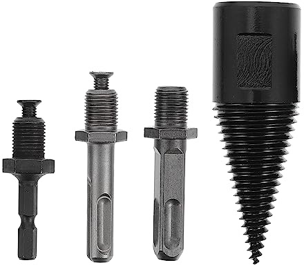 VANZACK 4pcs Firewood Drill Bit Wood Splitter Electric Household Tool for Logs