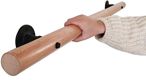 ASHILD Holz-Wandhandlauf für Wandtreppen, Stufengeländer, komplette Bausätze, rutschfeste Oberfläche, 0,5 m/0,8 m/1 m/1,2 m lang, für behindertengerechte Haltegriffe auf dem Dachboden für ältere Me