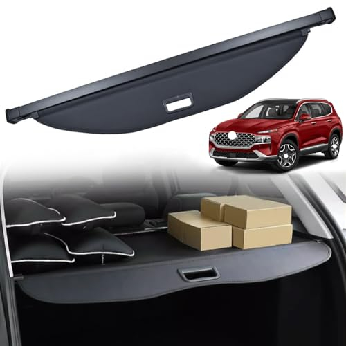 Auto Einziehbarer Laderaumabdeckung Kofferraum für H.y.u.n.d.a.i Santa Fe Sport 5-Sitzer 2019-2021, Schutz Der Privatsphäre Abdeckung Hutablage Cargo Cover, Ausziehbar Kofferraumabdeckung Rollo