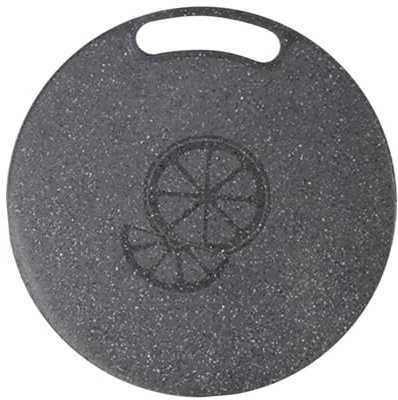 Mikinona Tagliere Rotondo Facile da Pulire in Plastica Pp per Frutta e Verdura e Resistente All'acqua Effetto Marmo, Ecologico per Cucina Domestica