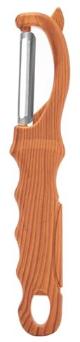 Lipaux Sharp Swivel Vegetable Peeler for Kitchen, Stainless Steel Fruit Peeler, Blemish Remover for Potato, Dishwasher Safe (Woodgrain)