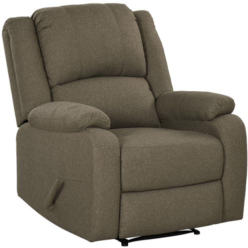 HOMCOM Relaxsessel Fernsehsessel mit Liegefunktion Liegesessel Sessel mit Verstellbarer Rückenlehne, Fußstütze TV-Sessel mit Leinenoptik für Wohnzimmer Schlafzimmer, Braun