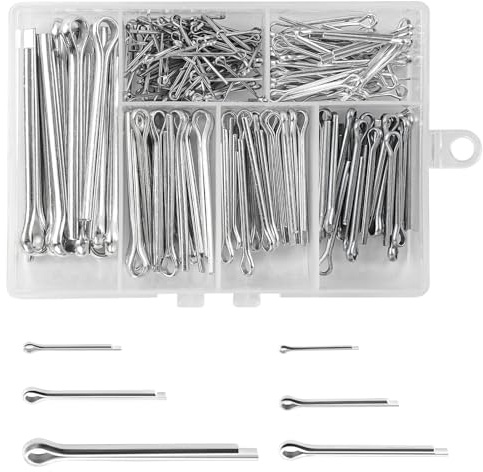 MOLENCO 230 Pcs Cotter Pins Assortment Kit, Steel Split Pins Assorted | M1 M2 M2.5 M3 M4 M5, Zinc Plated Split Cotter Fastener Clips, for Automotive, Marine, Machinery, Engine, Bike Repair