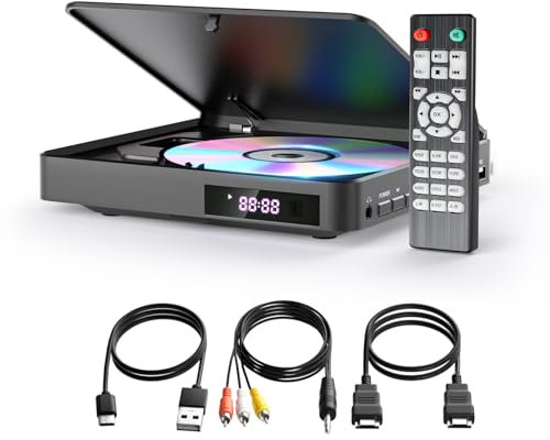 Arafuna Mini DVD Player HDMI, All Region DVD Player for TV with Remote Control, RCA HDMI Cable, Breakpoint Memory Support USB