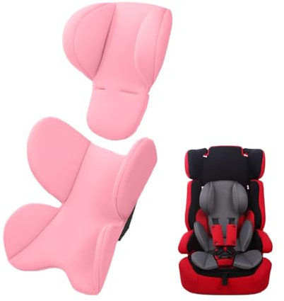 JM Universal Sitzauflage Kinderwagen,Weiche Autositz Gepolstert,Kinderwagenauflage für Kopf,Körperstützkissen,Baby Sitzeinlage,Nacken-Matte zum Schutz,Sitzverkleinerer für Babyschale Buggy (Rosa)