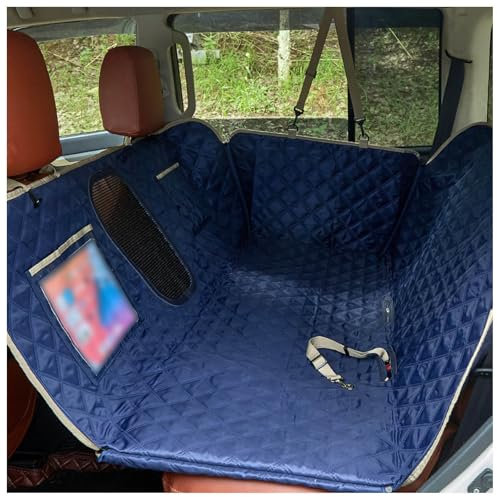 SJWJWOO Protege Siege Voiture Chien avec Planche, Protection Latérale Et Fenêtre De Visualisation Bache Chien Voiture pour Camion SUV de Voiture,Blue
