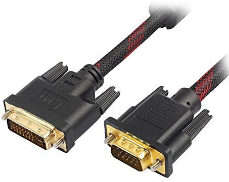 Bolwins F67CS - Cable adaptador DVI 24+5 a VGA 1080P Full HD, 1 metro, macho a macho, compatible con PC, monitor, DVD, HDTV - Cable unidireccional DVI a VGA para una transmisión de imagen clara