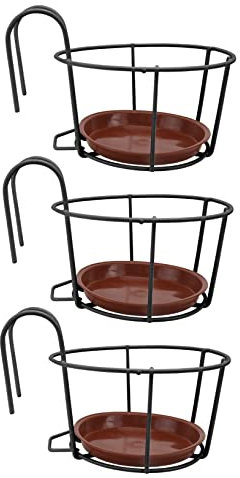 Sosoport 3juegos Soportes De Flores Colgantes para Estantes Decorativos De De Hierro para Jardín y