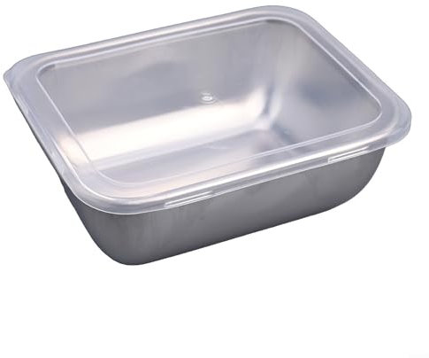 Bandejas de la conservación de alimentos del acero inoxidable con la tapa plástica para hornear y asar a la parrilla (C)