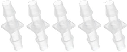 PATIKIL 5pcs Conector de Manguera para Acuario, Accesorio Recto de Púas de Plástico Conexión de Manguera Empalmador Adaptador Igual de Empalme para Aire Agua Tuberías Jardín Riego, 6mm