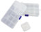 2 boîtes de tri rectangulaires en plastique avec 1 petite boîte de rangement carrée, boîte de tri transparente, boîte d'organisation pour bijoux, boucles d'oreilles, petites pièces (transparente)