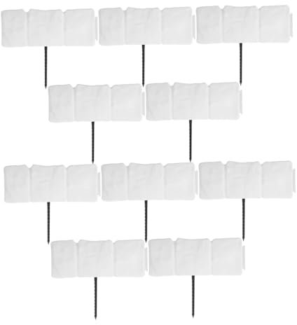 SUPVOX 10pièces Bordure De Jardin Blanche Aspect Pierre Clôture Paysagère pour Pelouse Et Massifs De Fleurs Lot Clous Plastique