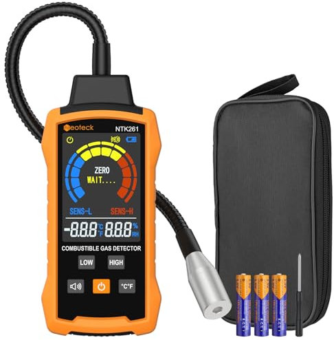 Neoteck Natural Gas Detector Gas Leak Detector with 12 Inch Gooseneck Locating The Source of Propane, Natural Gas, and Combustible Gas Leak for Home and RV