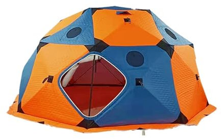 Tunnelzelte Octagon Outdoor-Eisfischen, Winter-isoliertes Sandwich-Baumwolle, kältebeständig, einfacher Aufbau, zusammenklappbares Zelt Campingzelt(Multi-Colored)