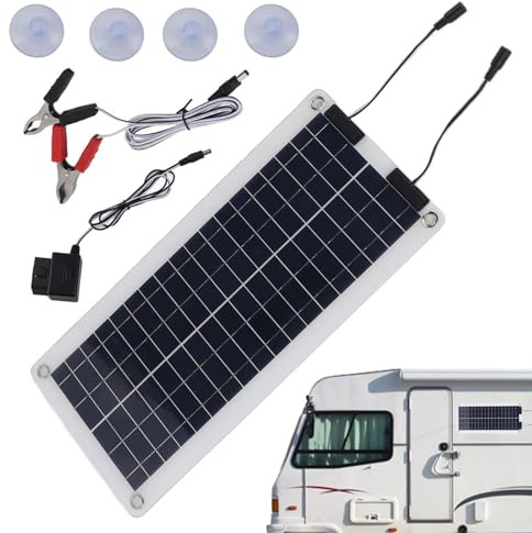 Mainteneur de chargeur de batterie solaire de voiture, mainteneur de batterie solaire – Chargeur de batterie lent étanche 100 W, chargeur lent de panneau solaire, double sortie, pour voiture 12 V-24 V