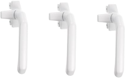Lurrose 3pcs Casement Window Operator Aluminum Alloy White Window Handles for Upvc Replacement Crank Handle