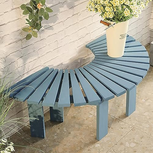 Panchina da esterno in legno senza schienale, rustica in legno massello per patio, giardino, terrazza e cortile comfort