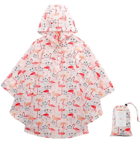 KAKU NANU Regenponcho Kinder Regencape Poncho mit Kapuze Wasserdicht Regen Cape Regenponcho Leicht Jungen Mädchen Wiederverwendbar 98 104 110