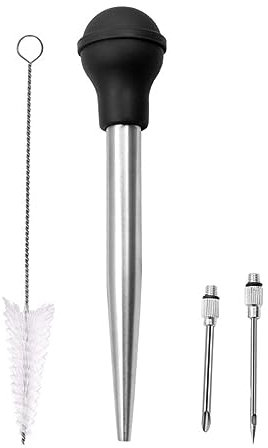 VICASKY 1 Set Iniettore Salsa per Barbecue Tubo Flessibile e Ago per Marinatura Strumento per Cucinare Carne Adatto per Grigliate Arrosti e attività all Aperto