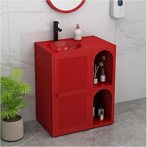 Armadietto per lavabo da bagno, moderno lavabo autoportante unisce lavabo, lavandini industriali in ferro battuto da bagno, sotto il lavandino mobiletto autoportante con lavabo