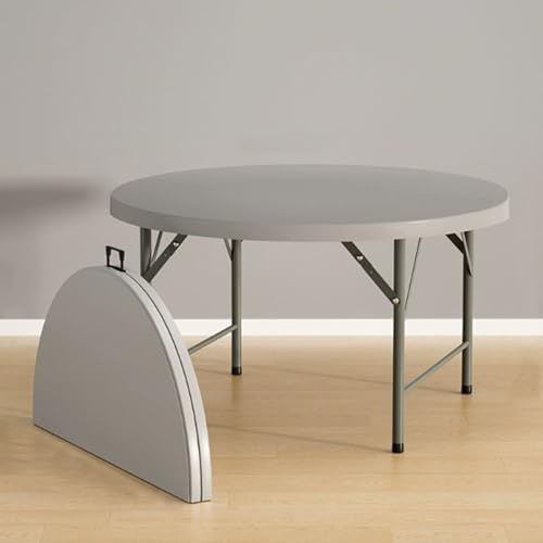 Tavolo rotondo pieghevole da 152,4 cm, grande tavolo da pranzo per esterni, per giardino, patio, campeggio, cucina, picnic, catering, mobili portatili e versatili per ogni occasione