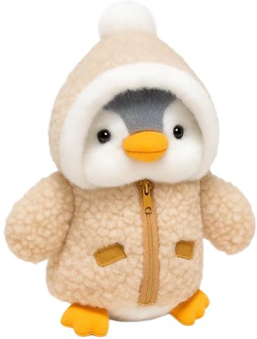 PDirat Pinguin Kuscheltier mit verkleidbarem Hut, 30cm Größe, Weiches Kuschelgut, Ideal Als Schlafbegleiter Und Innenraumdekoration