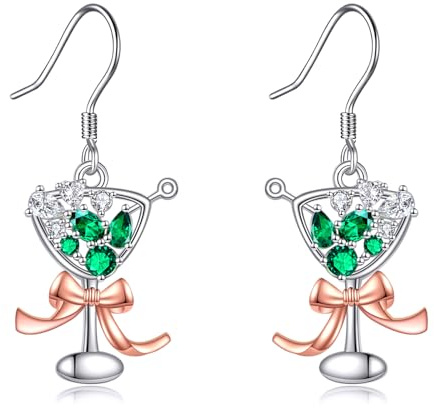DAYLINLOVE Martini Earrings 925 Sterling Silver Margarita Earrings Margarita Cocktails Jewelry Gifts for Women