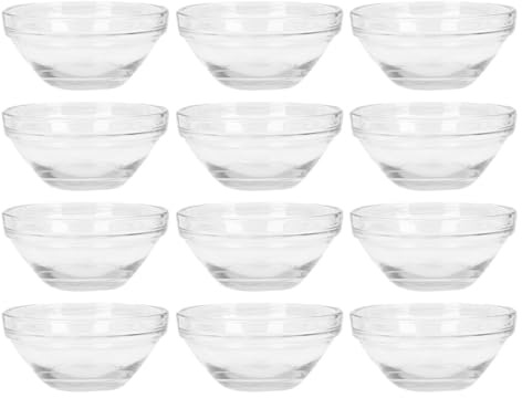 Garneck 12Pcs Glass Facial Mask Mixing Bowls Set Essential Oil Containers for DIY Beauty Spa Salon Use Lightweight Reusable and Easy to Clean