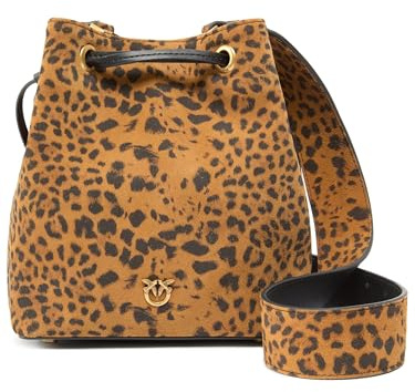 Pinko Borsa a secchiello suede leopardato