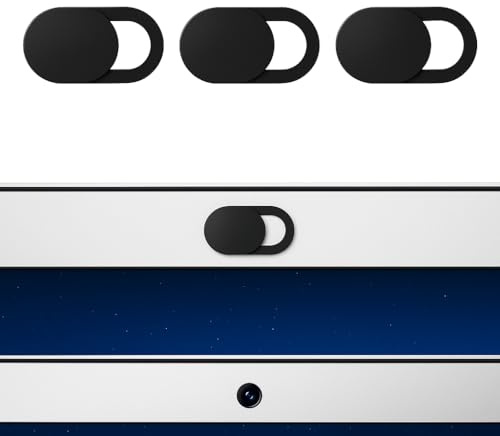 3 Pack Webcam Cover Slider for Laptop, Tablet and Smartphone, Ultra Thin 0.8 mm Camera Blocker with Strong Adhesive, Privacy Cover for Front Cameras on PCs, Phones, Desktops and Portable Devices