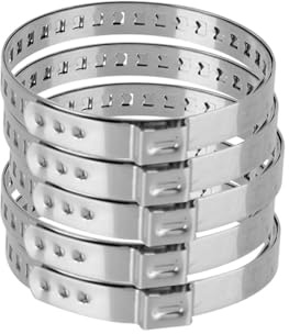 Ensemble inférieur Lot de 5 colliers serrage soufflet cardan en acier inoxydable, réglables 20 à 50 mm et 120, pour joint d'essieu cage rotule Split Constant Velocity(50-120mm5PCS)