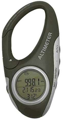 HuddleGlow Electronic Altimeter Carabiner Altimeter Handheld Thermometer Outdoor Fishing Weather Forecast Mode Meter Outdoor Gadget