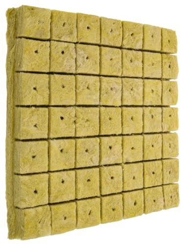 Uonlytech Blocs de Culture Hors-Sol 49 Pièces 40X40X40 MM Substrat Hydroponique Cube pour Germination Absorption D’Humidité et Nutriments, pour Jardin Intérieur et Extérieur