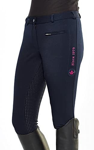 PFIFF 102235 Damen Reithose -Yasmin- mit Silikon-Grip Besatz, Blau 44