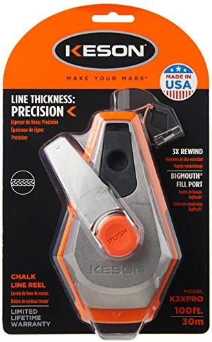 Keson K3 x Pro Precision string Tracciatore a filo, 1.0 mm, 100 'length, capacità 56,7 gram, 3 x 1 rewind