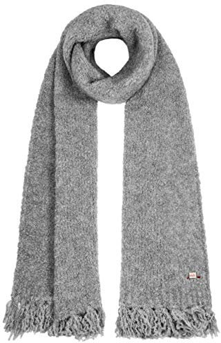 bedacht Bratz Alpaka Wollschal Schal Winterschal Damenschal Fransenschal Strickschal Damen - Made in Italy mit Fransen Winter Herbst-Winter - One Size grau