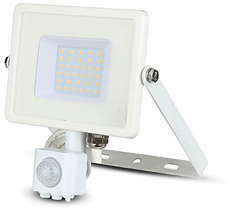 V-TAC Projecteur LED pour puce Samsung 30 W avec capteur de mouvement et crépusculaire et interrupteur manuel de verrouillage, couleur blanc 4000 K IP65