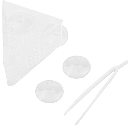 Pssopp Füttern Sieb Aquarium Cone Red Feeder Aquarium V-Form Brine Shrimp Feeder Acryl Fish Feeding Cup mit Saugnäpfen und Pinzette