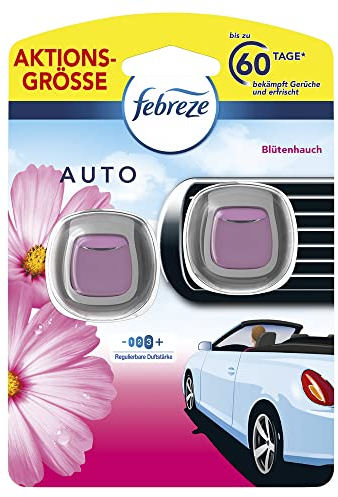 Febreze Autolufterfrischer Duo-Pack Blütenhauch, 2x2ml, entfernt selbst festsitzende Gerüche