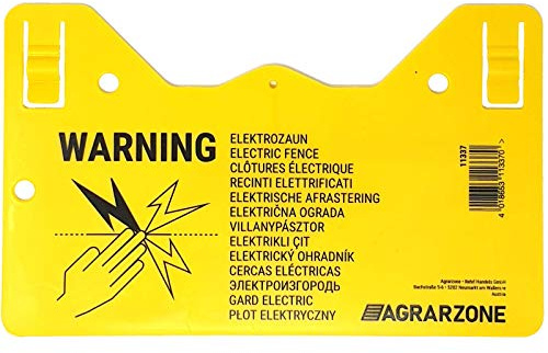 Agrarzone Warnschild Elektrozaun Weidezaun Schild Hochspannung Sicherheit | Vorsicht, Hinweisschild, Weidezaun, Elektrozaun