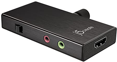 j5create Carte de Capture vidéo en Direct - HDMI vers USB-C, Prend en Charge l'enregistrement vidéo et Audio 1080p 60FPS, la Livraison de l'alimentation 60W (JVA02)